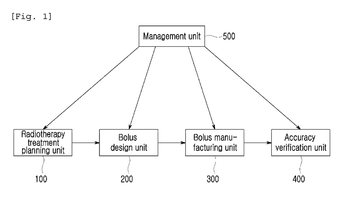 Method and apparatus for manufacturing radiation intensity bolus