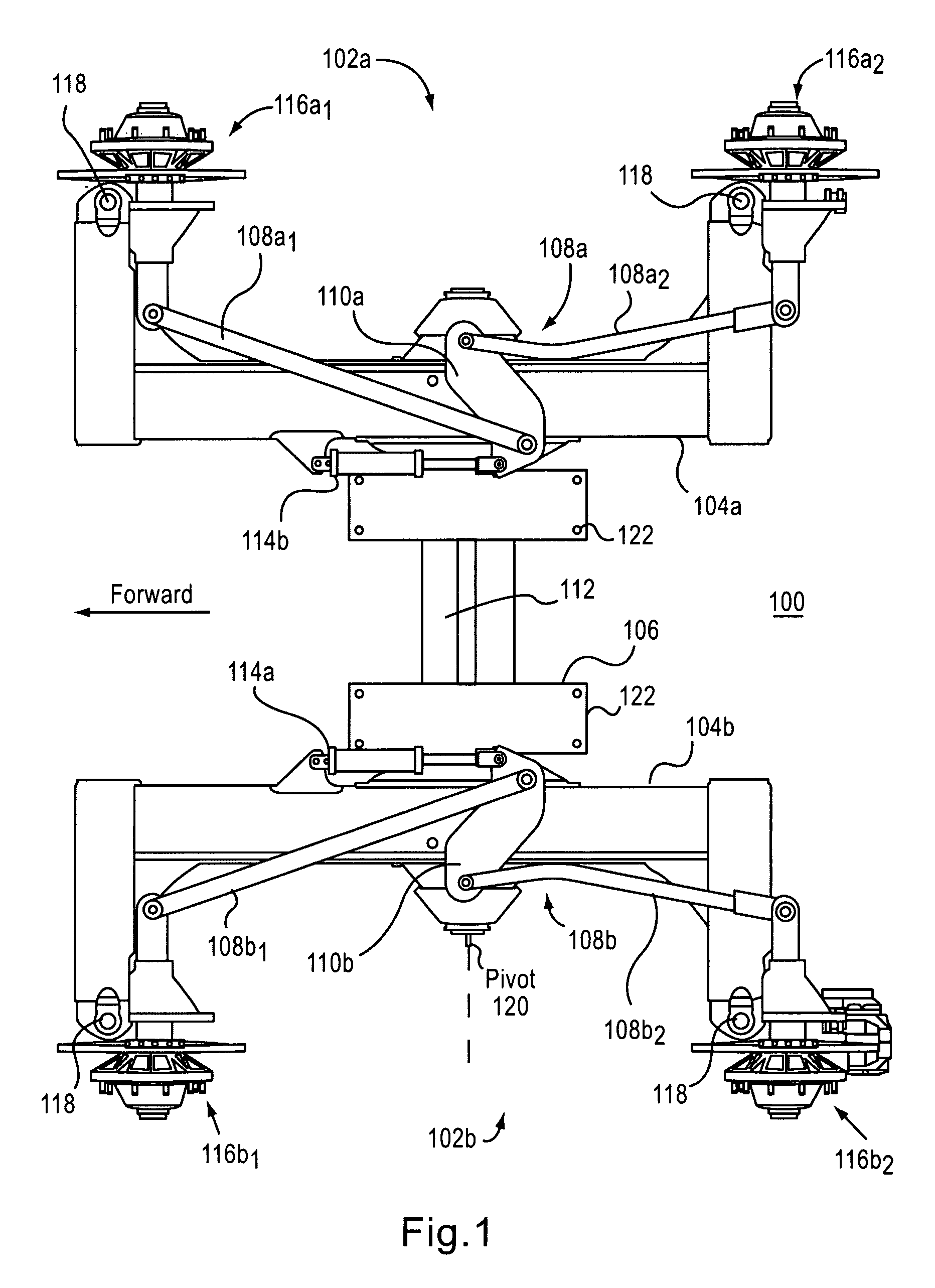 Oscillating steering system for an agricultural implement