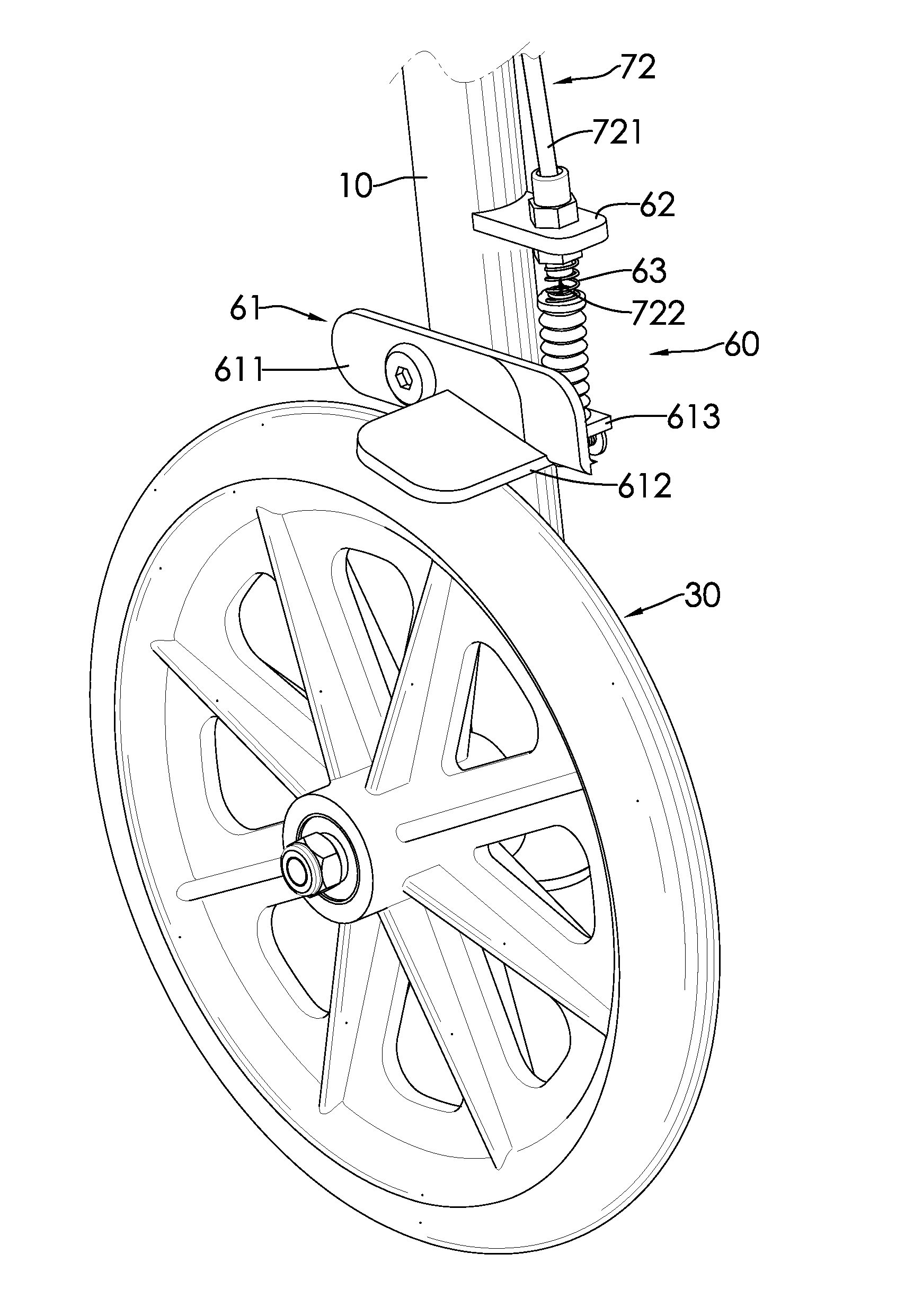 Braking system, rollator and transport chair with the same