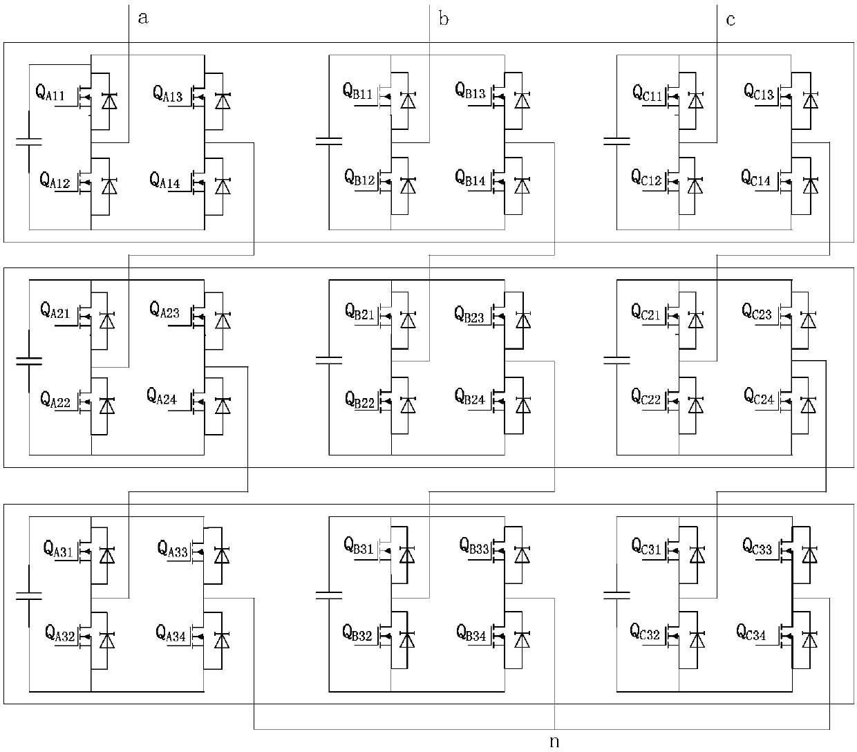 Star cascaded inverter to be controlled based an alpha'-beta' coordinate system