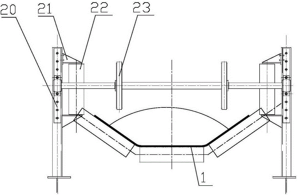 Material scattering prevention device of material piling and taking machine