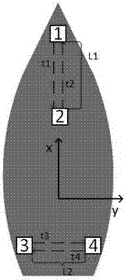 Method for measuring velocity and direction of ship to water by directional ultrasonic waves