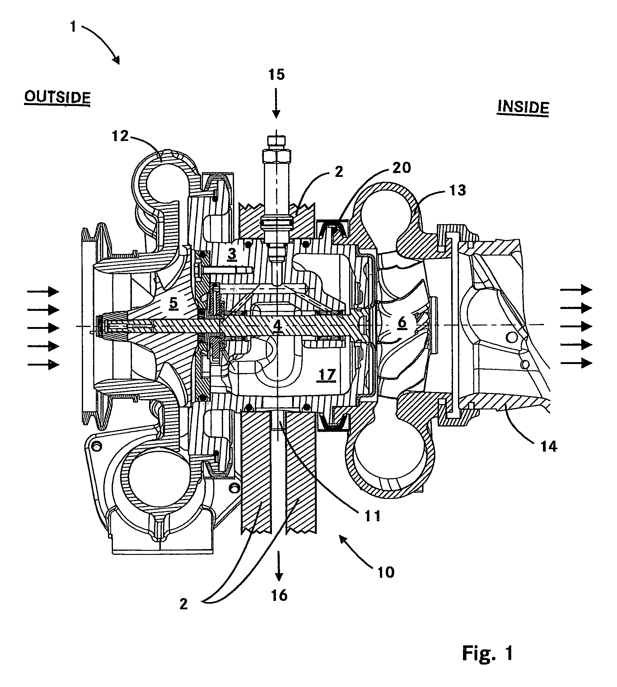 Arrangement for an exhaust gas turbo charger with a carrier housing