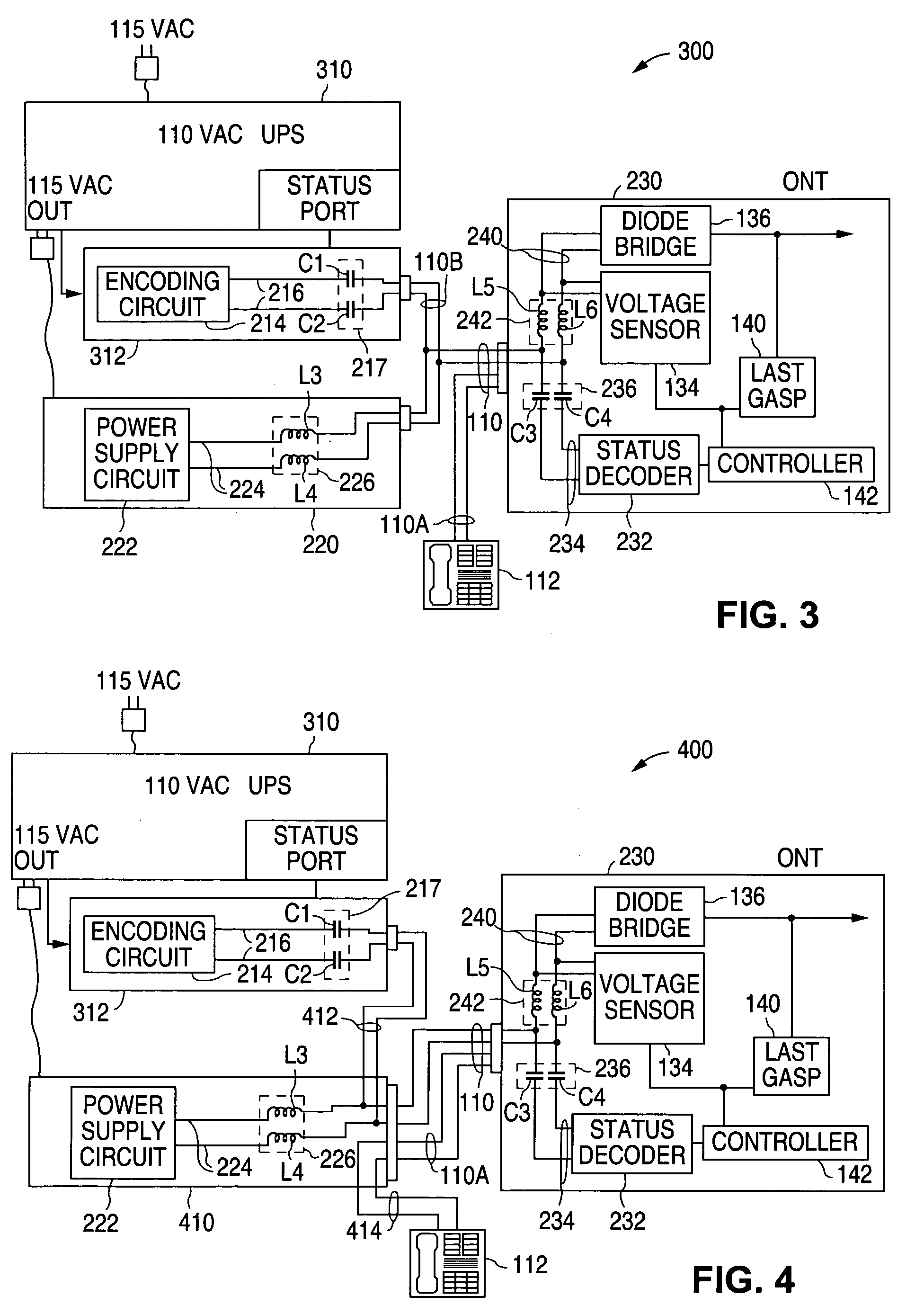 System and method of delivering operating power and power source status signals over a single pair of wires