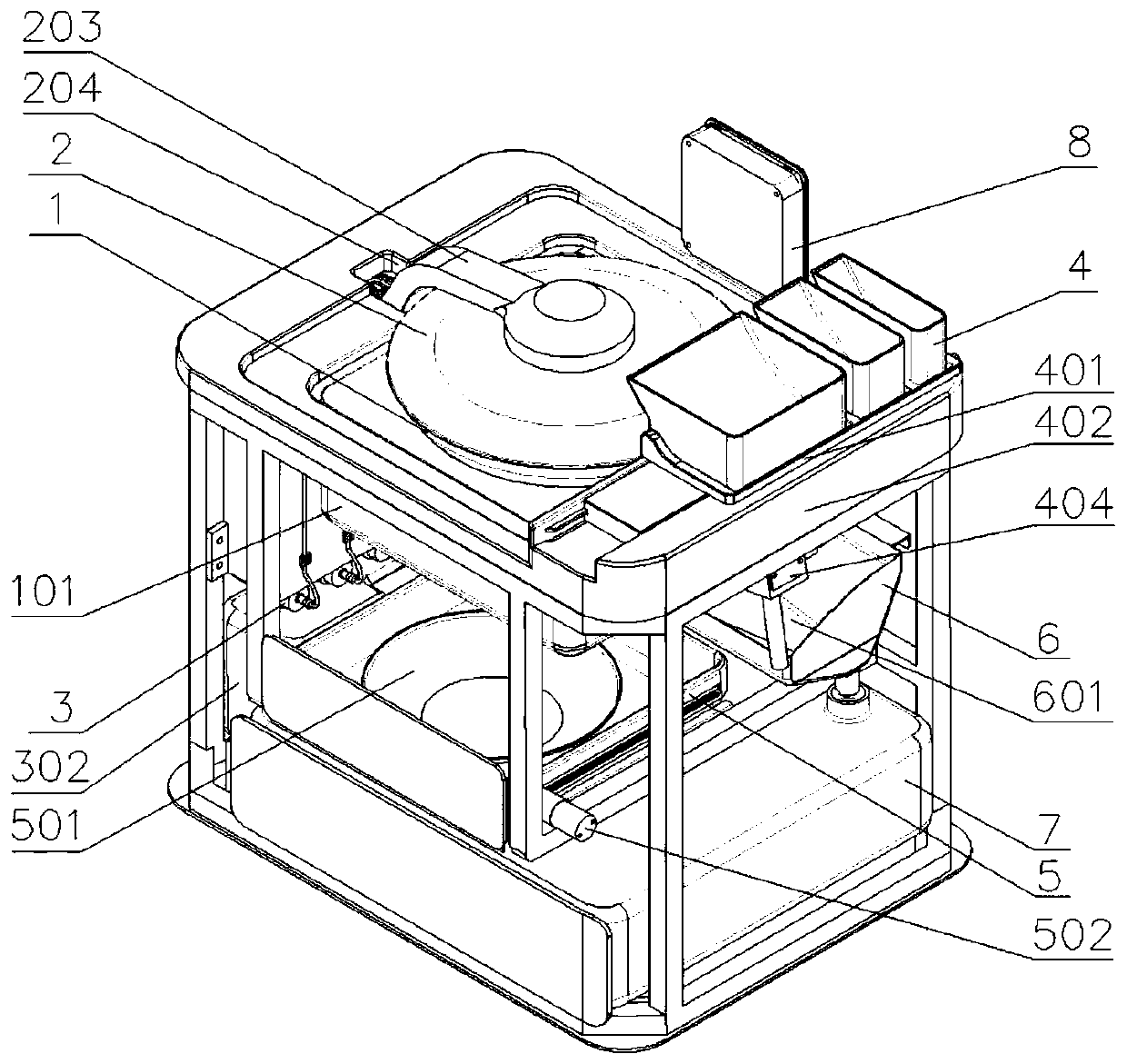 Cooking system and method using food material cleaning box