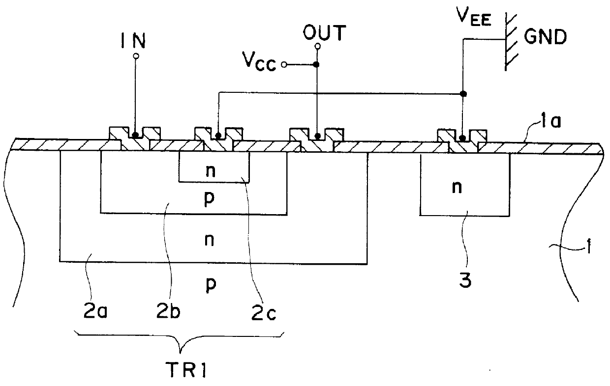 Bipolar transistor with collector surge voltage protection