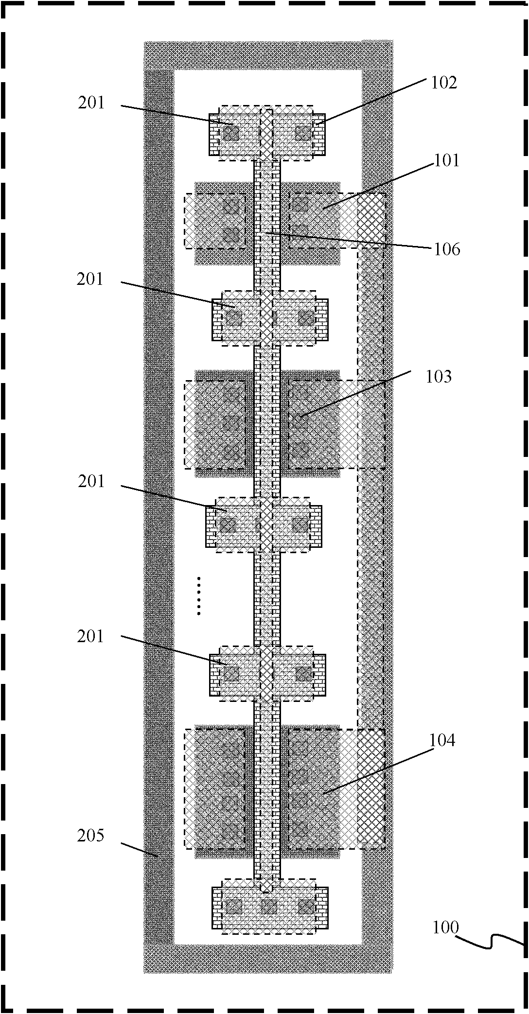 Grid resistor test structure for MOS transistor