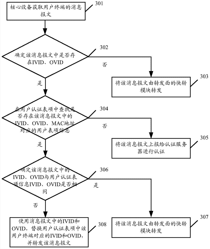 Network access control method, device and core equipment