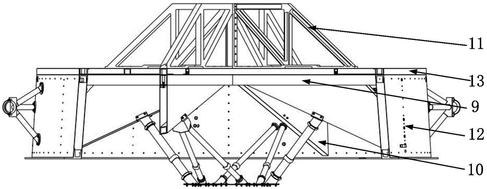 Large truss type vibration isolation platform structure facing various effective loads