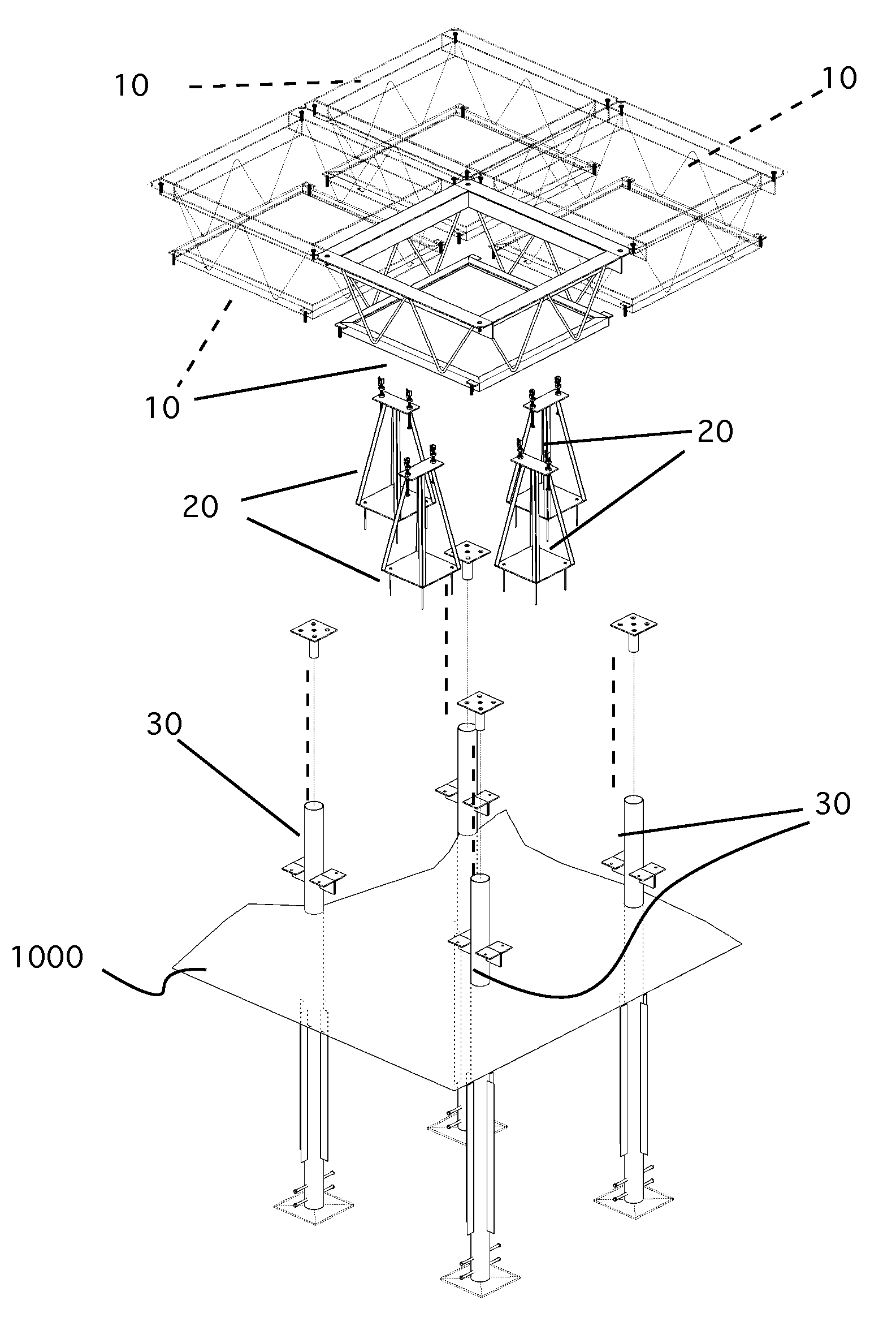 Method of installing a foundation system for modular system-smart buildings