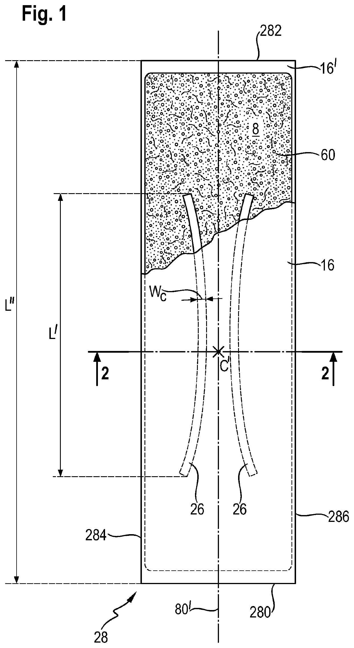 Absorbent cores having material free areas