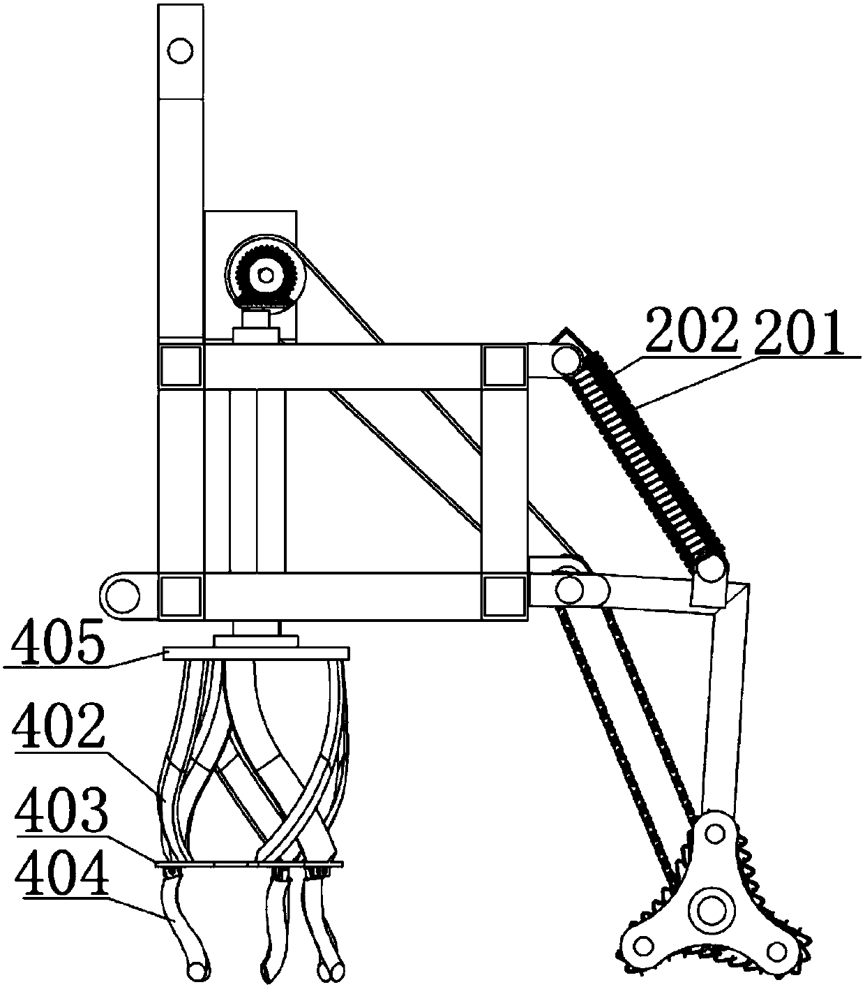 Beet vine cutting machine