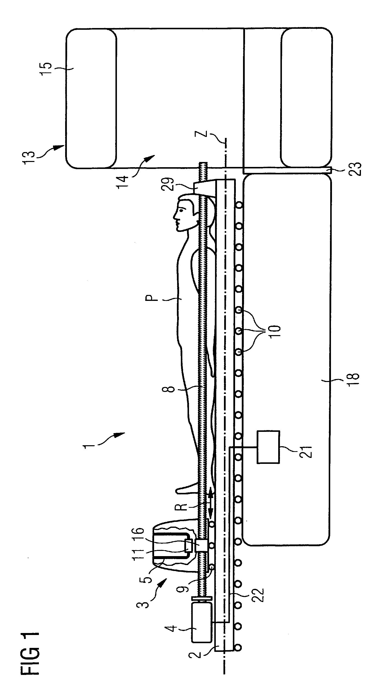 Magnetic resonance examination platform with independently moveable bed and antenna device