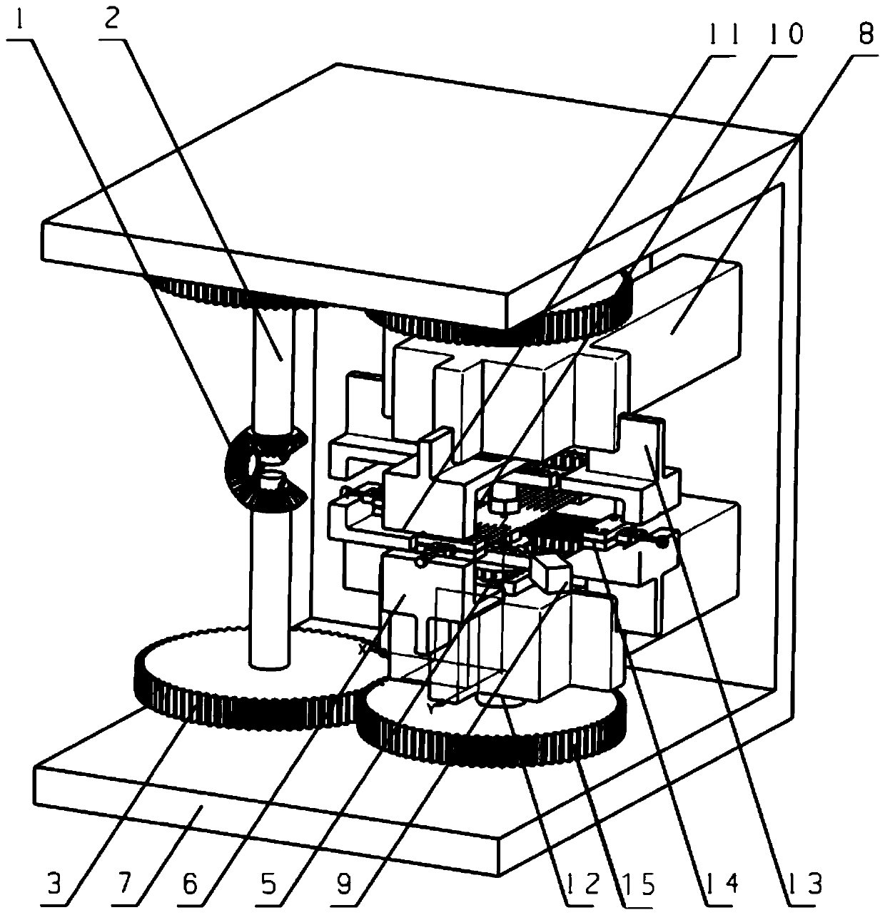 A self-balancing biaxial tensile test device driven by a single motor