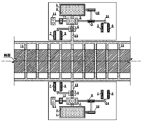 A complete set of snow melting and deicing device for expressway road surface and deicing method thereof