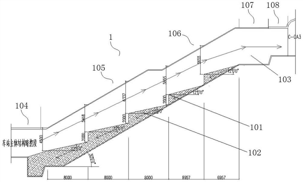 Construction method for long-distance high-lifting underground excavation tunnel