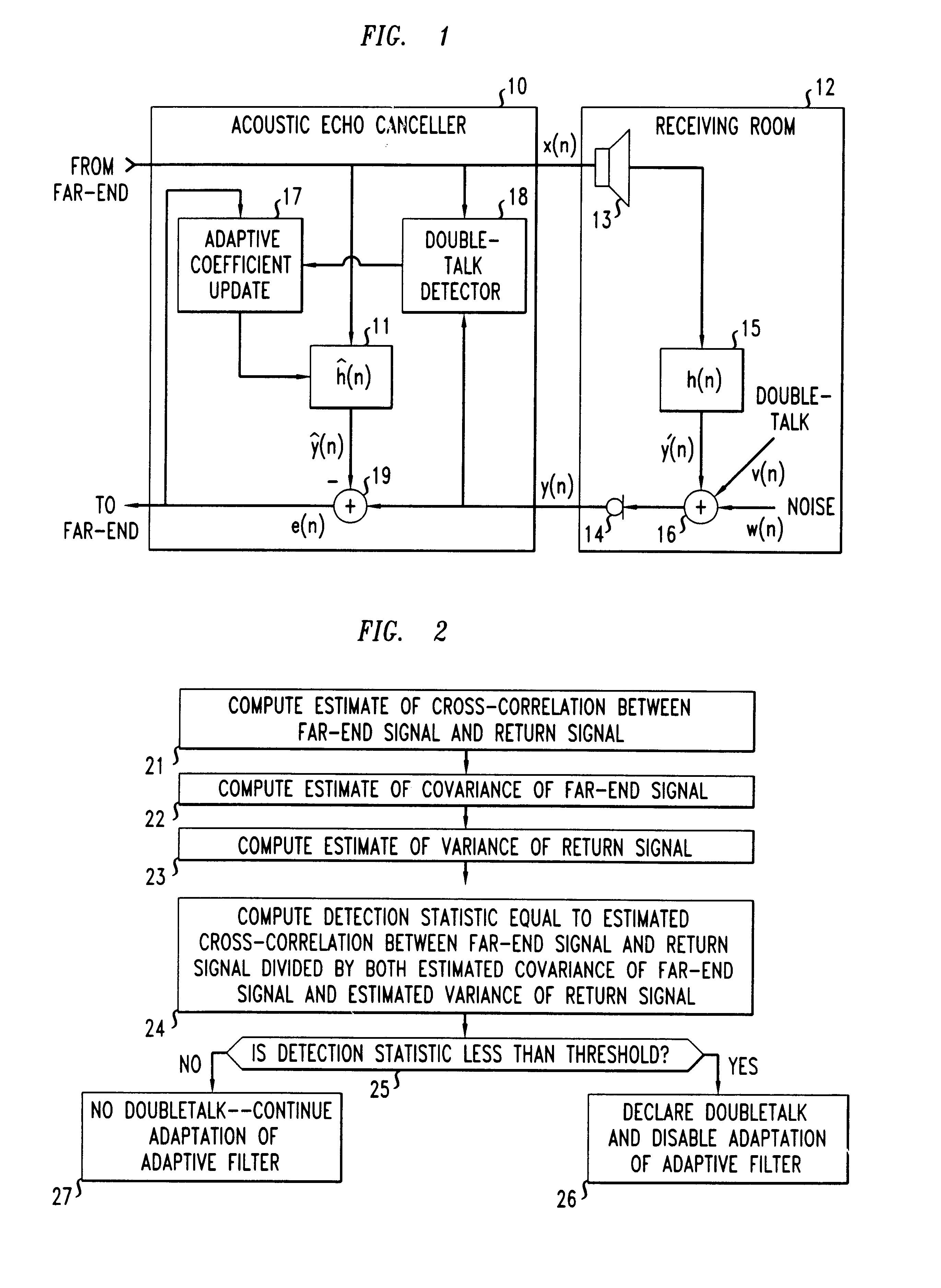 Method and apparatus for performing double-talk detection in acoustic echo cancellation