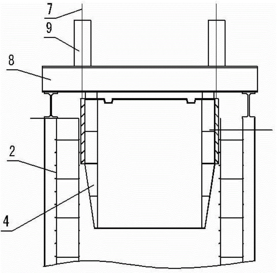 A kind of underwater pouring pipe column with retaining wall and its construction method
