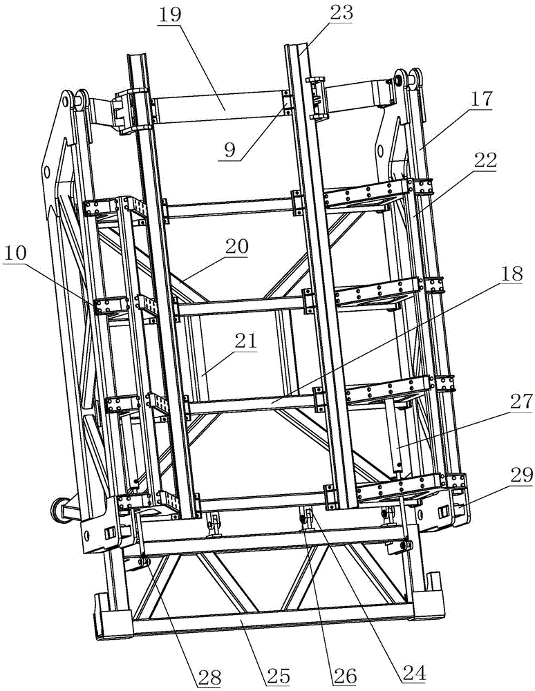 Retractable device for a subsea drilling rig