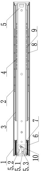 Drawer type door slide way with self-locking function