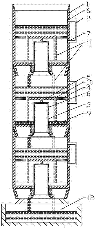 Exhaust gas extraction treatment tower