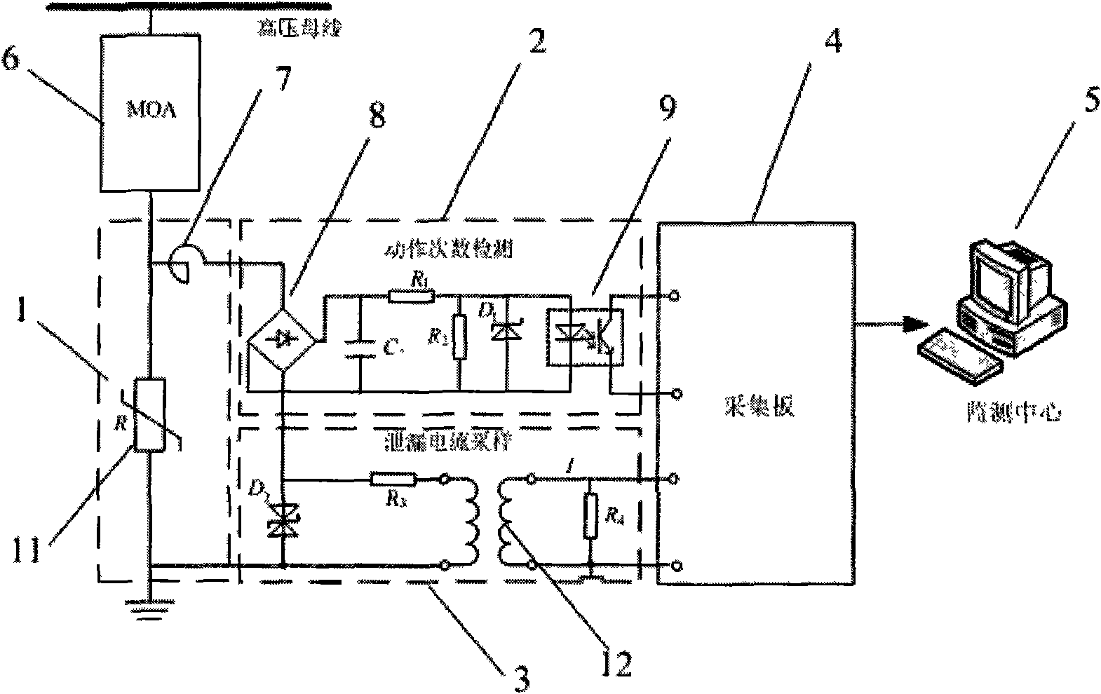 On-line monitoring device of metallic oxide arrester