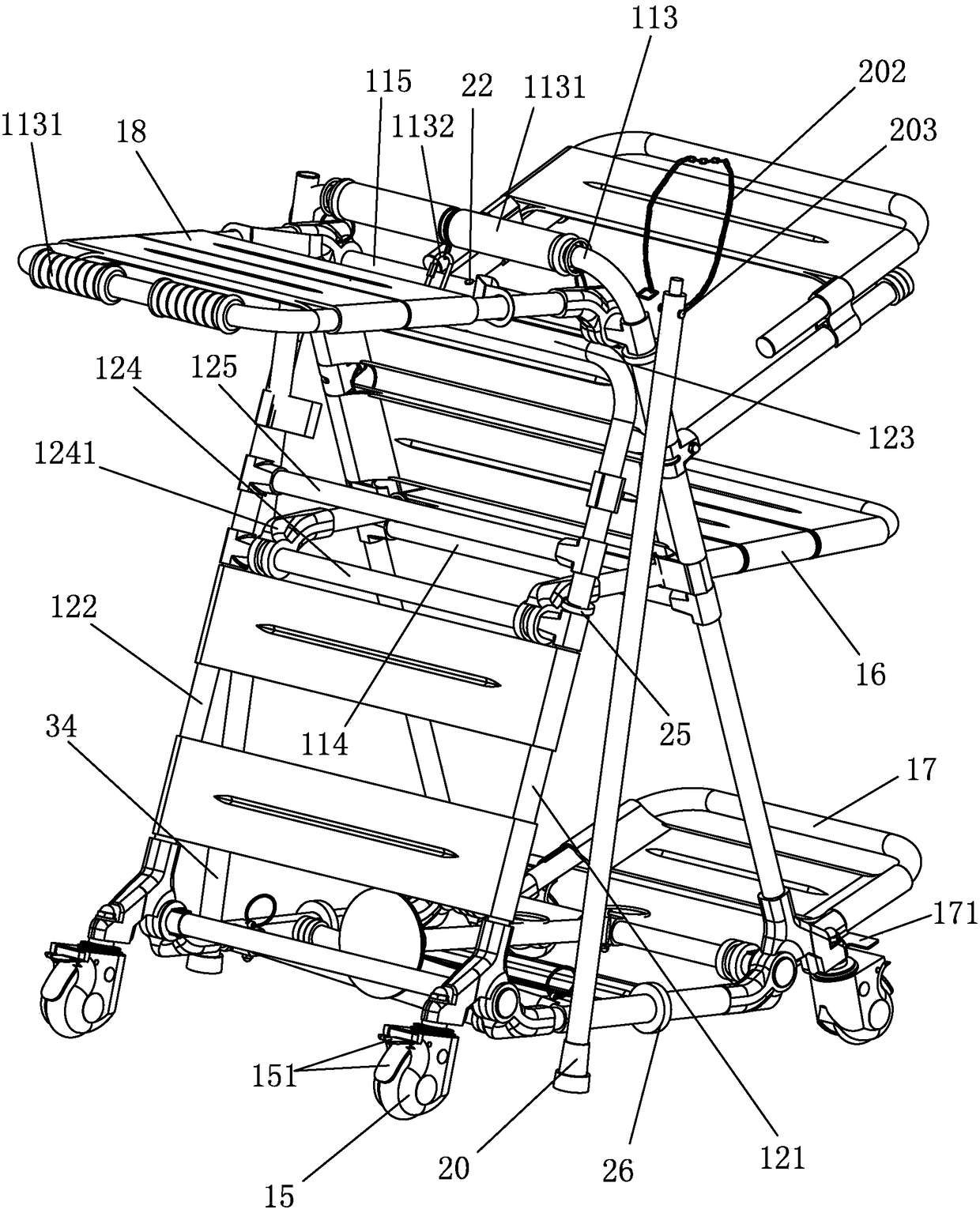 Multifunctional rollator that can be operated on its side