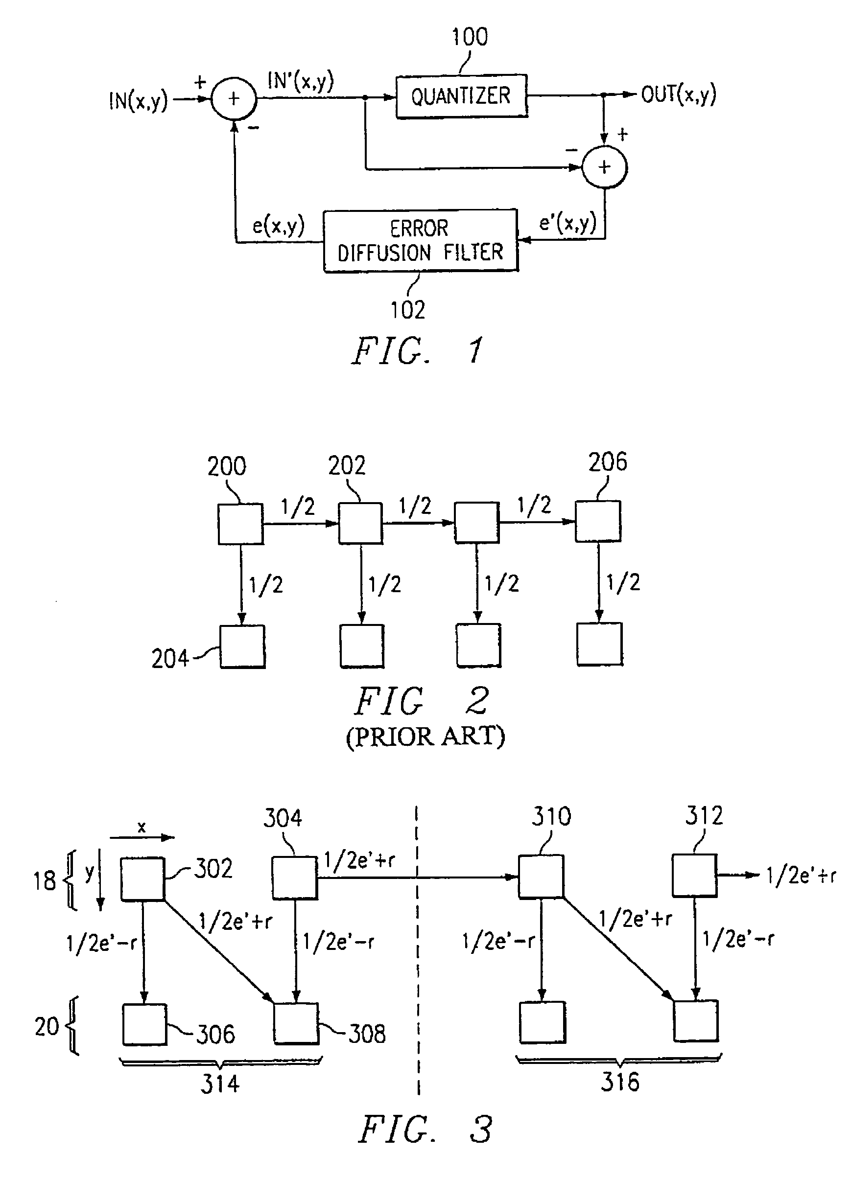 Odd/even error diffusion filter