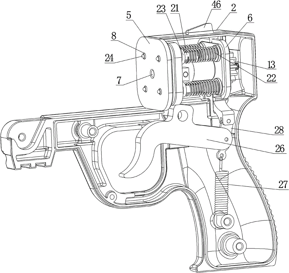 A four-tube tear gas gun