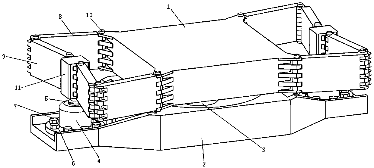 Anti-pull compound friction pendulum seismic isolation support based on double connecting rods