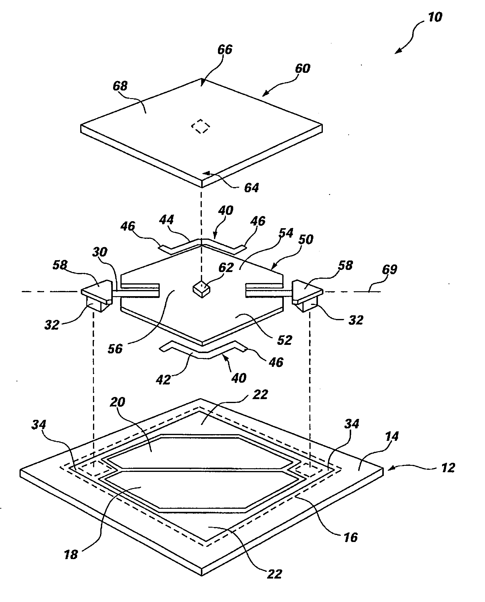 Micro mirror device with adjacently suspended spring and method for the same