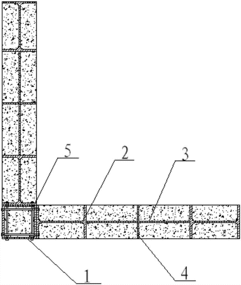 Outer corner structure of composite wall