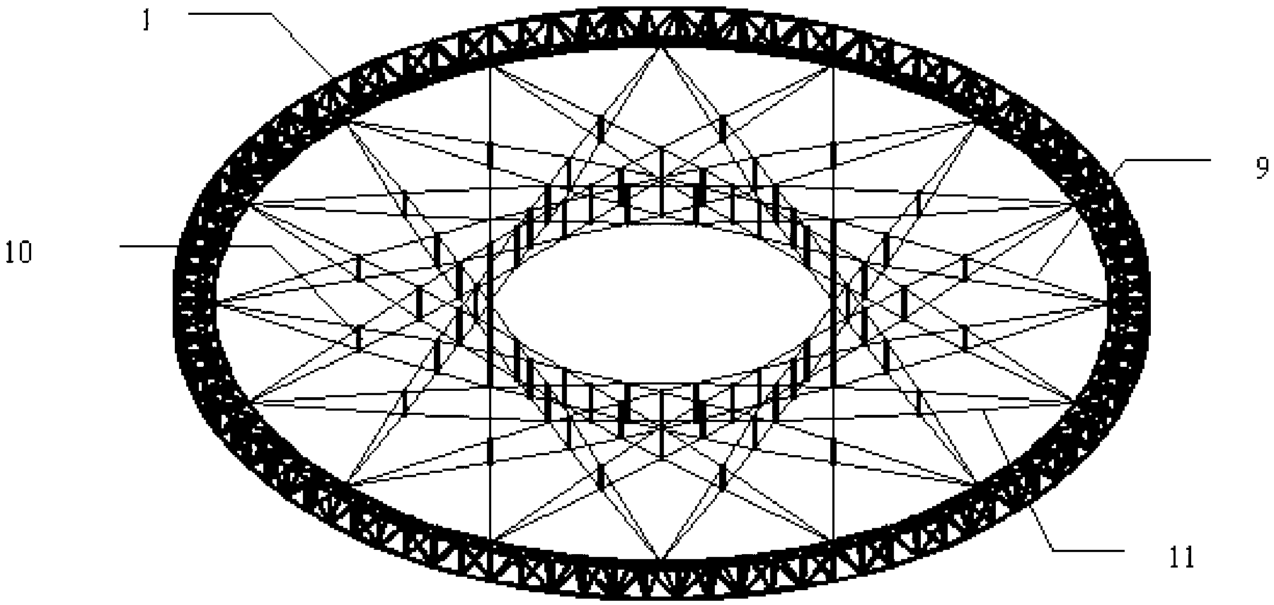 Annular cross cable truss structure