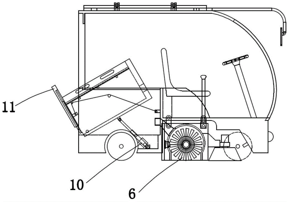 A self-unloading electric sweeper with automatic tailgate opening and closing based on photovoltaic power supply