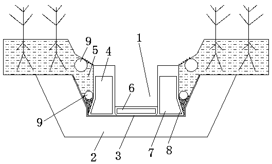 Ditch structure and construction method thereof