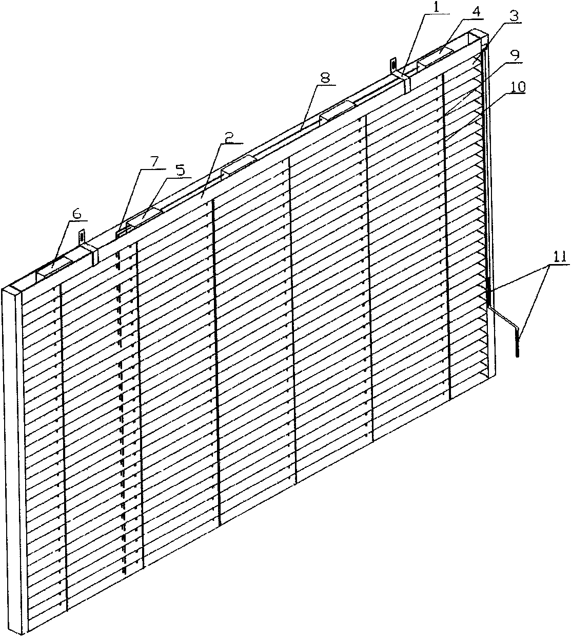 Venetian blind type light emitting diode (LED) display screen