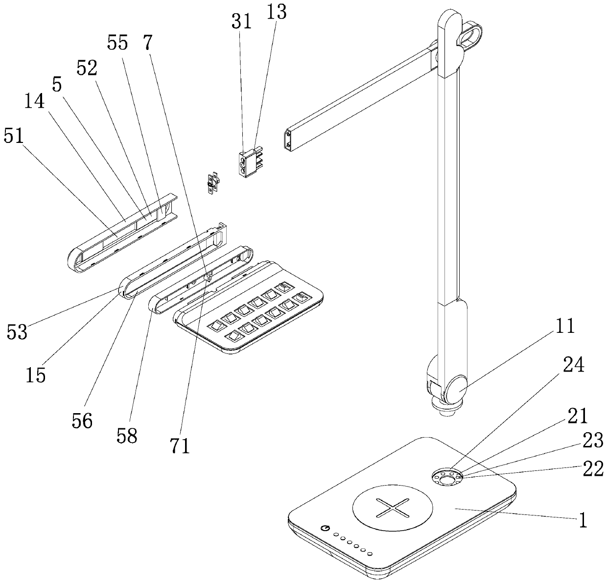 Structure which can be turned leftwards and rightwards for switching and has magnetic attraction function and lamp thereof