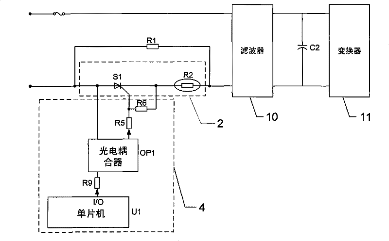 Suppressing circuit of power-on impact current