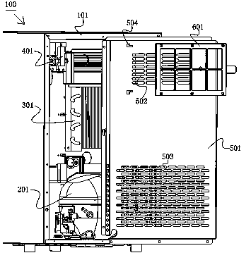 Display cabinet with back condenser