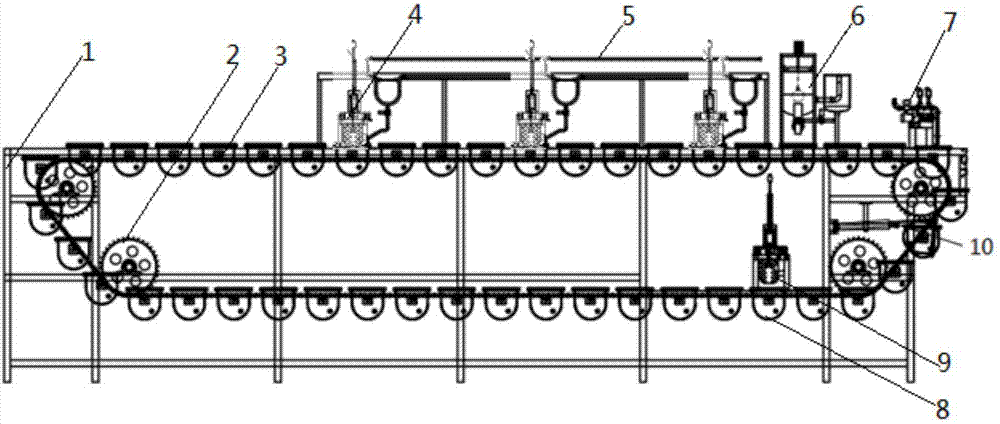 Long tank type coagulating device