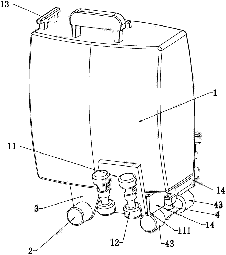 Suitcase with walking device