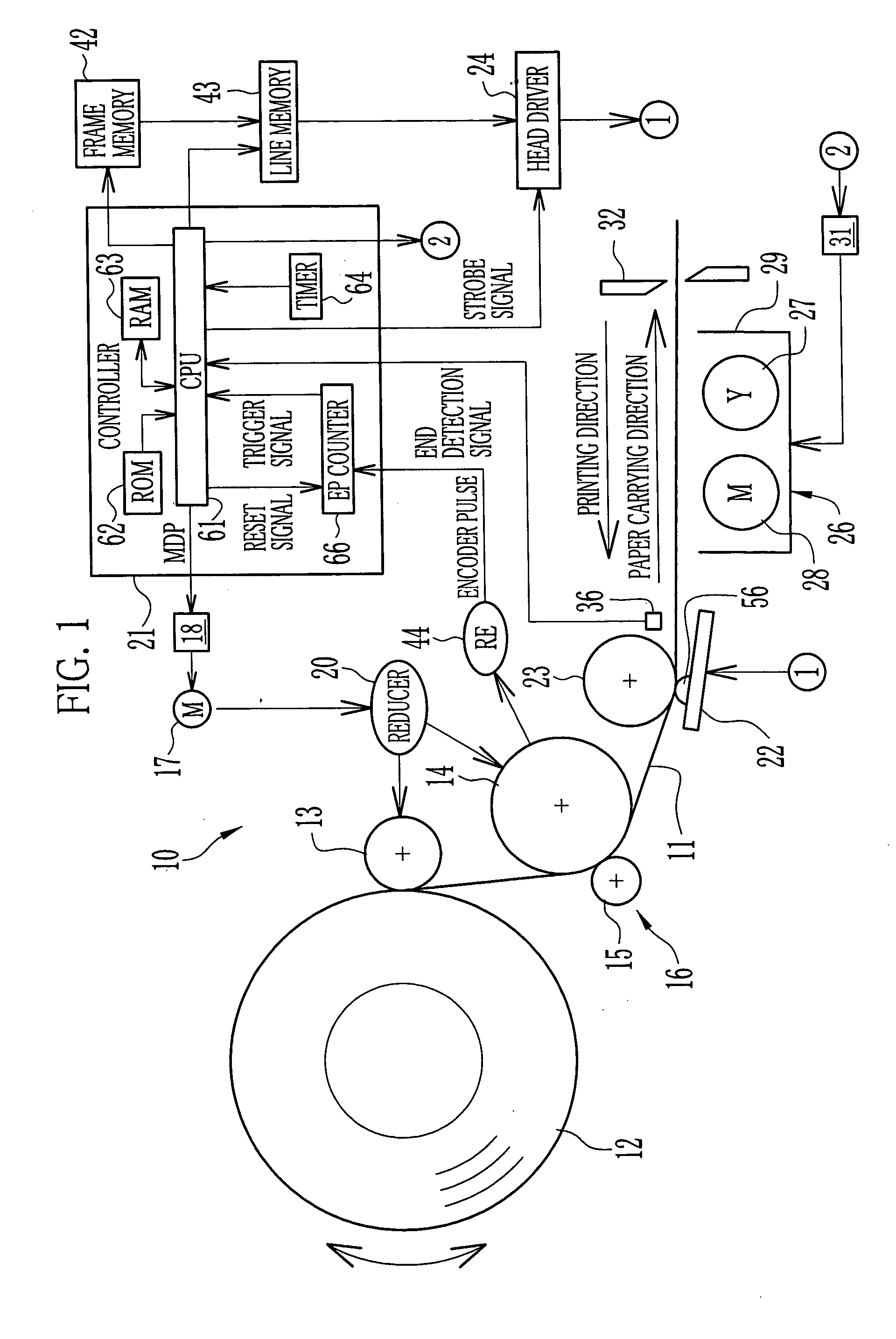 Printer and printing method for recording image during movement of recording paper