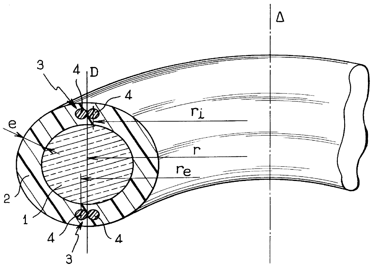 Cable comprising optical fibres enclosed in an outer sheath