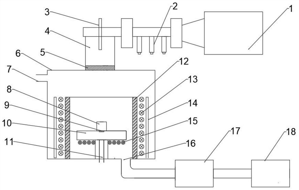 A device and method for preparing n-type doped diamond by microwave plasma-hot filament compound chemical vapor deposition