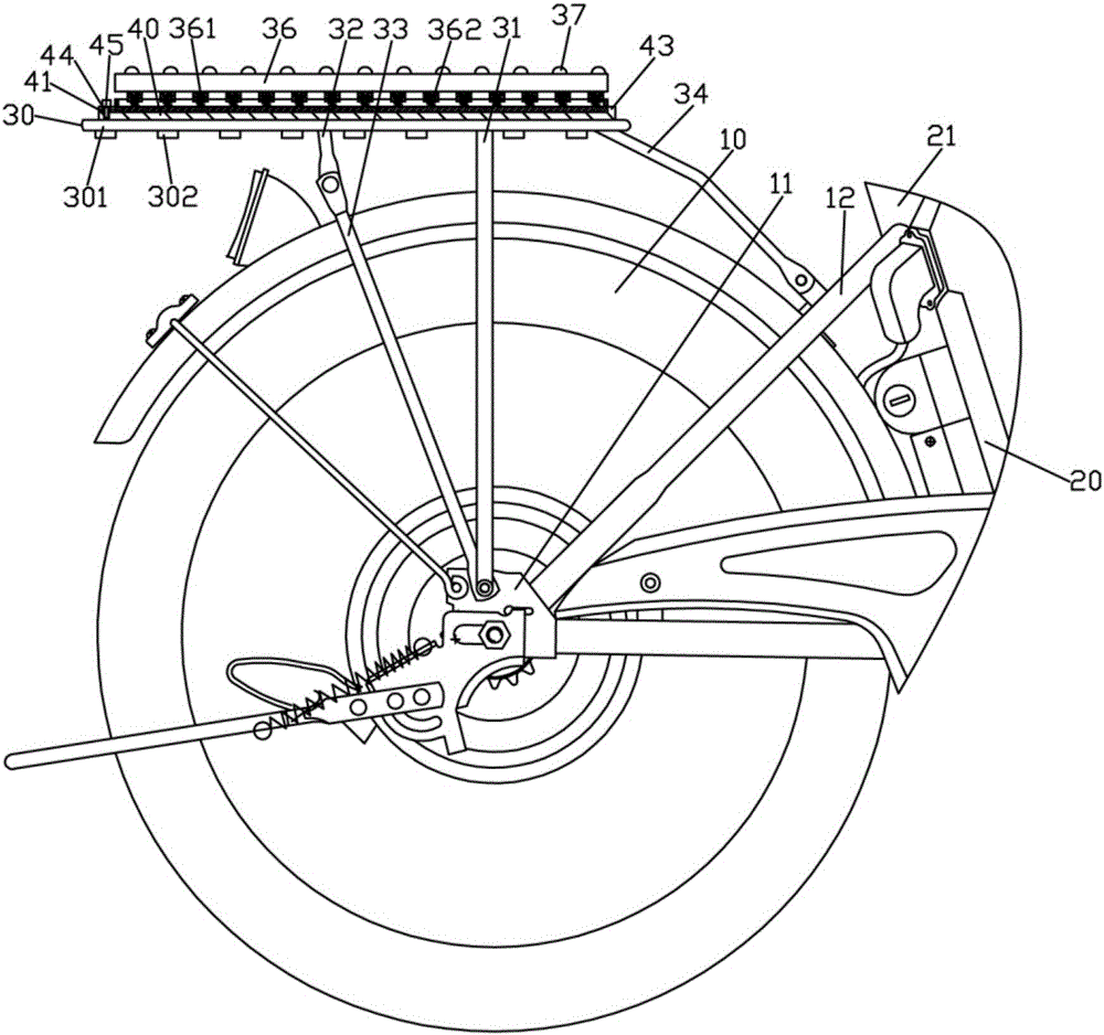 Simple connection type electric bicycle backseat structure with damping device