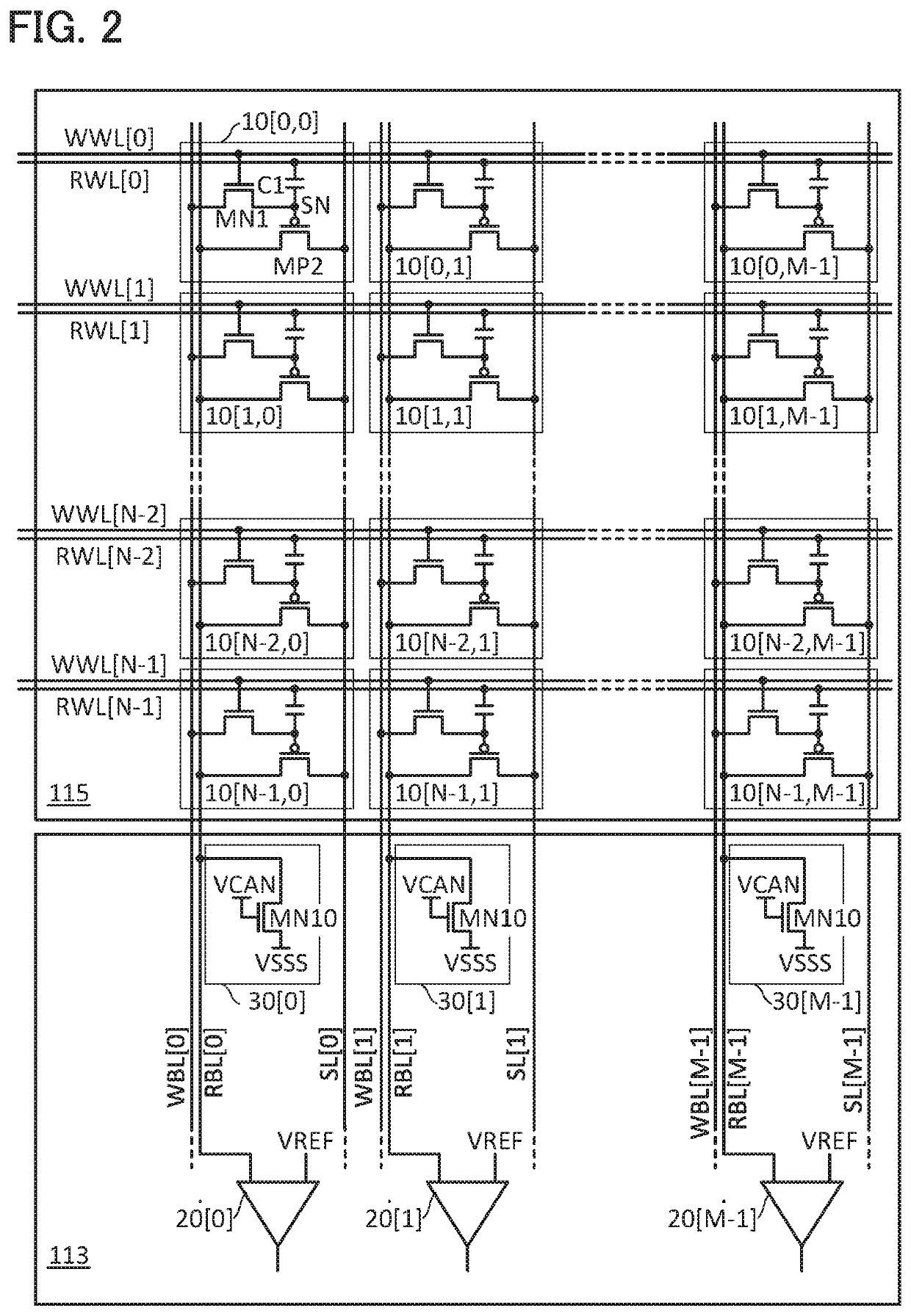 Storage device and driving method thereof for gain cell including cancel circuit