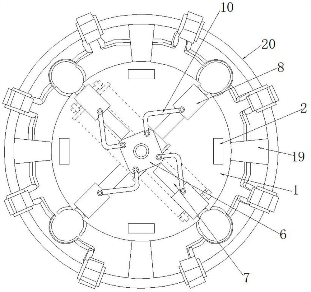 Simulated four-jaw chuck type garden sapling transplanting supporting device