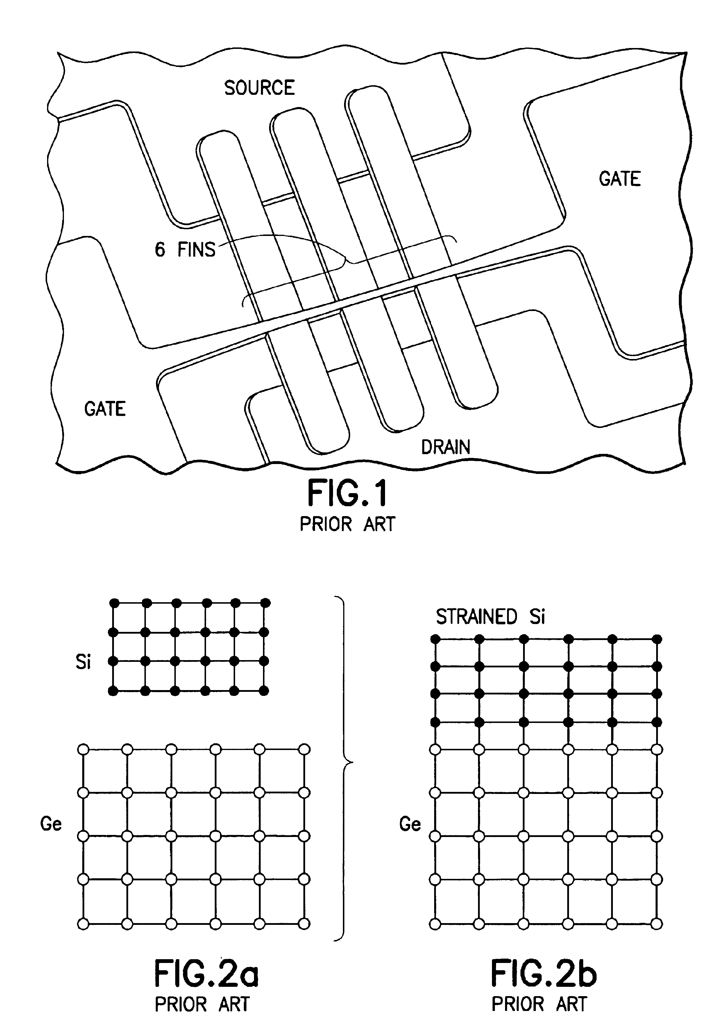 FET channel having a strained lattice structure along multiple surfaces