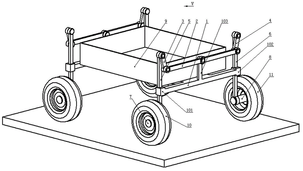 Automatic transverse level-adjusting mechanism for vehicle chassis