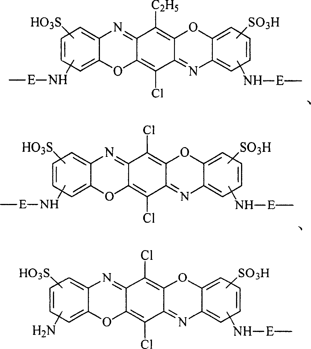 Chemically-reactive dyes with thioalkyl-s-triazine reactive group